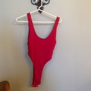 Red body suit